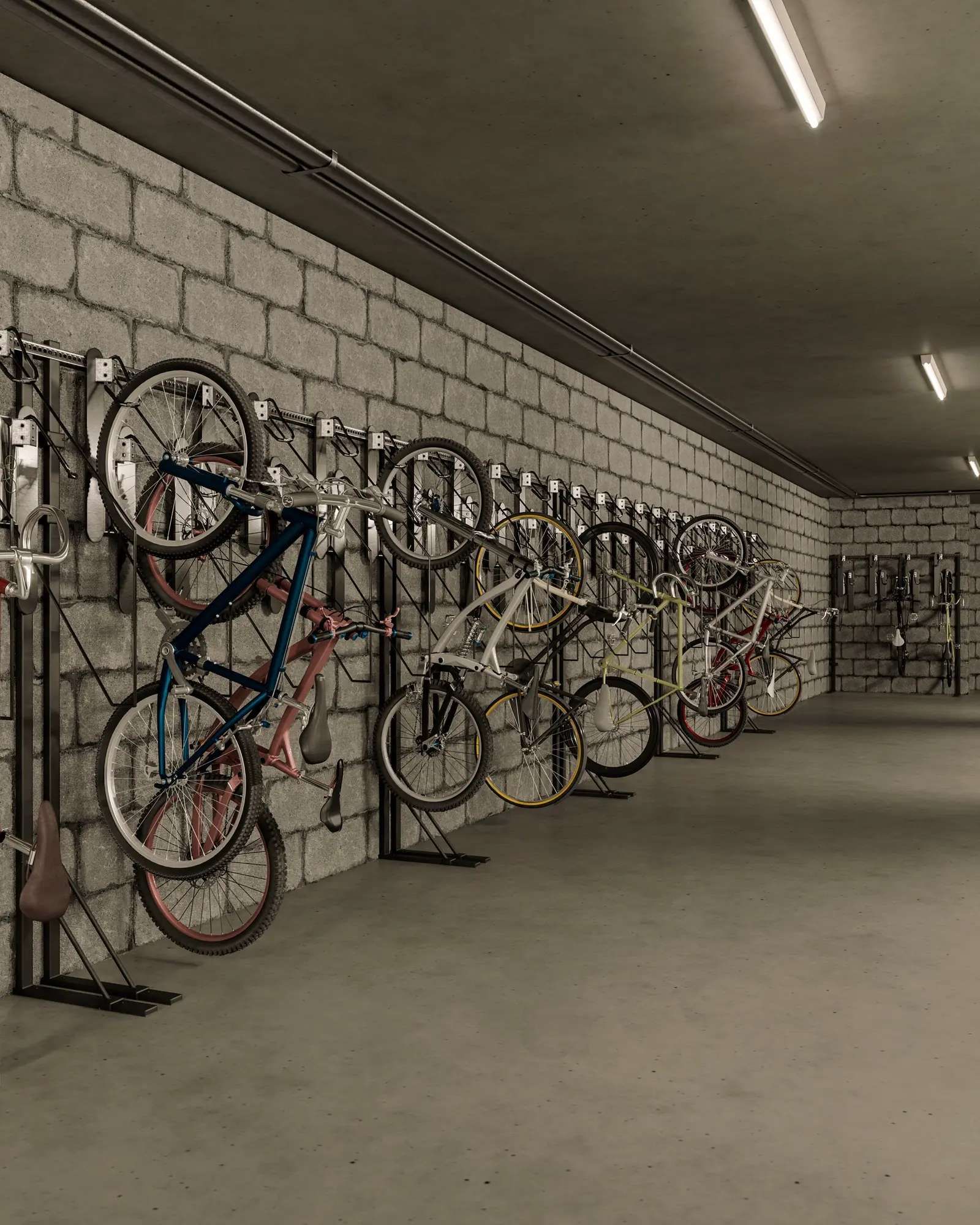 Perspectiva ilustrada do bicicletário — Livus Mooca