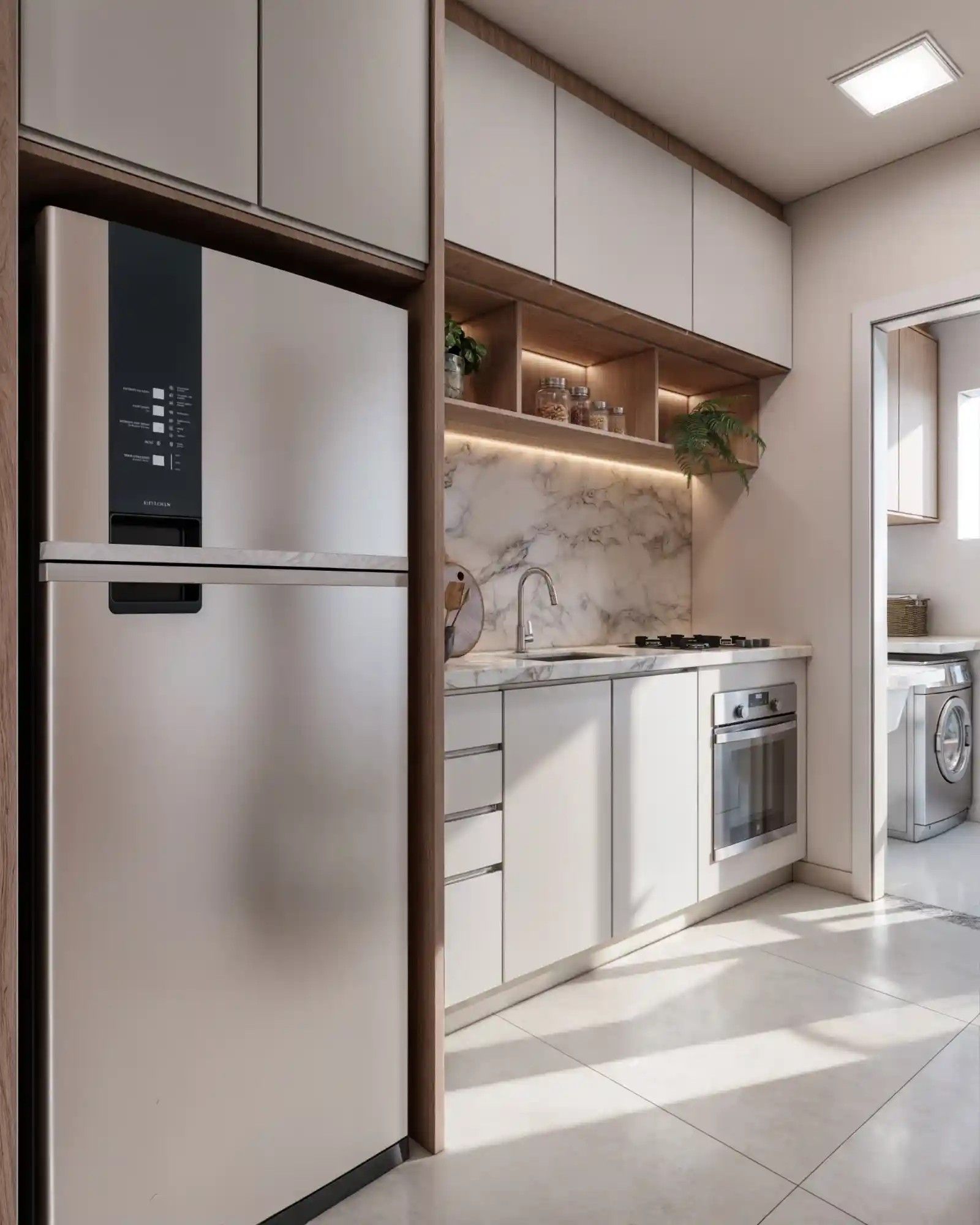 Perspectiva ilustrada da cozinha do apartamento modelo — Livus Vila Sônia