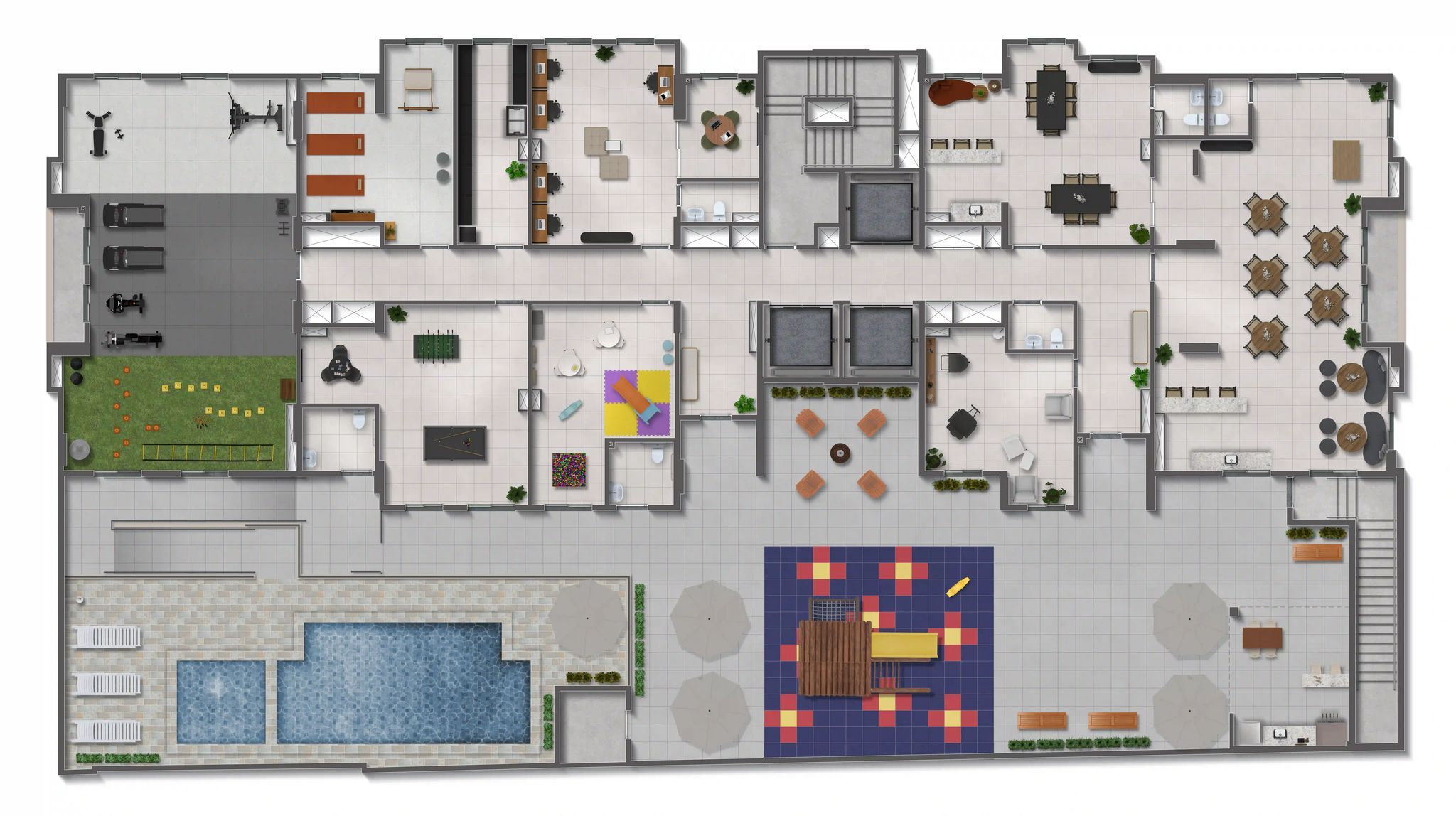 Implantação do 1º pavimento — Livus Estilo Oratório