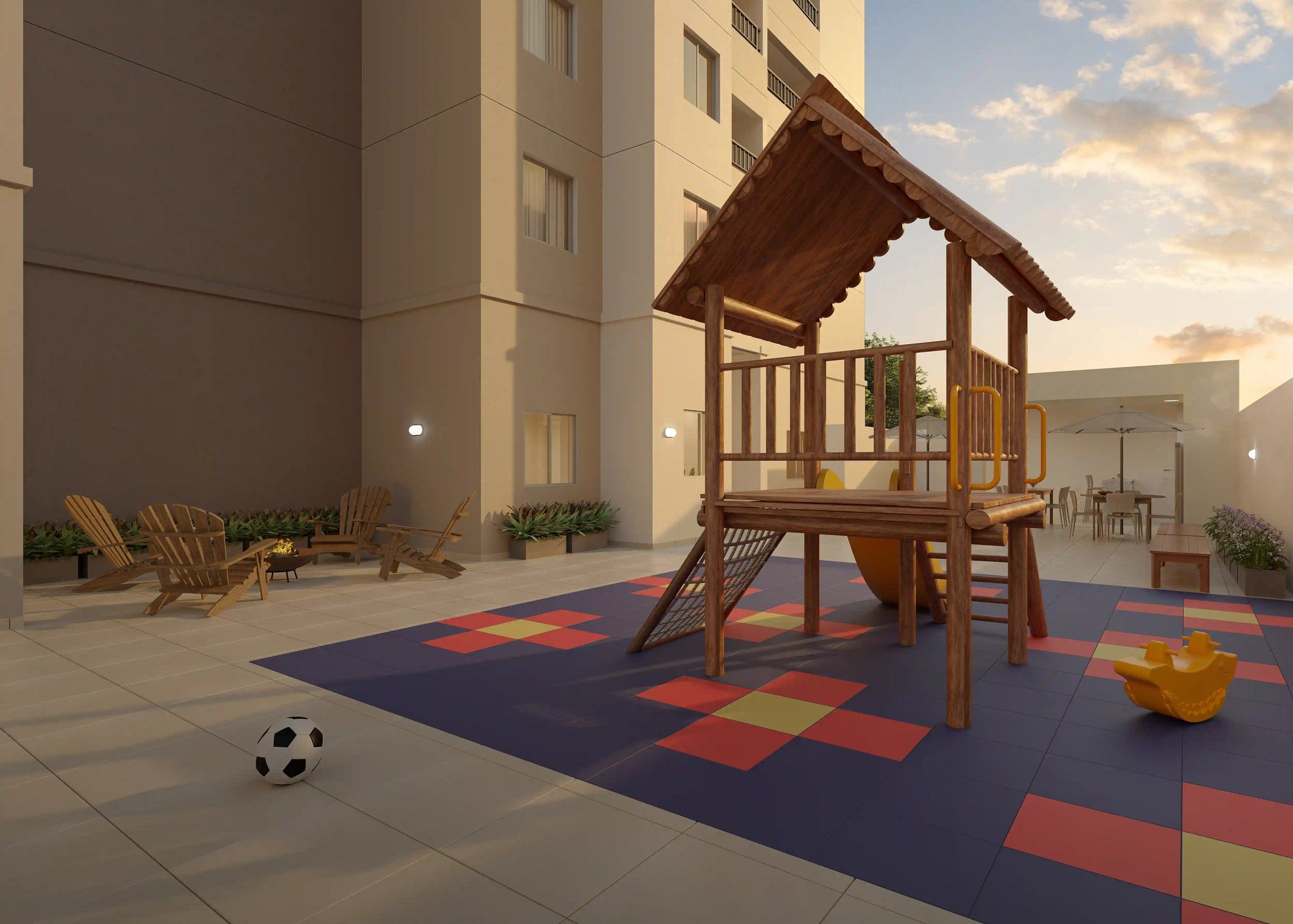 Perspectiva ilustrada do playground — Livus Estilo Oratório