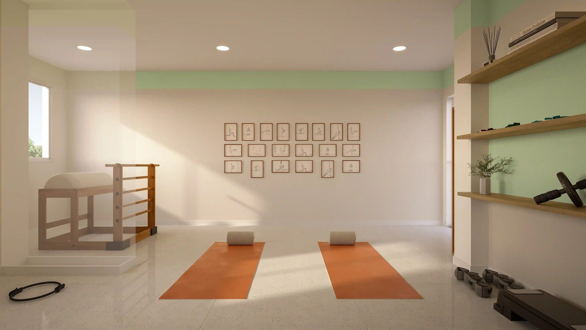 Perspectiva ilustrada do espaço yoga — Livus Estilo Oratório